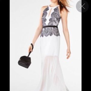 BCBG MaxAzria Black & White Evening Gown